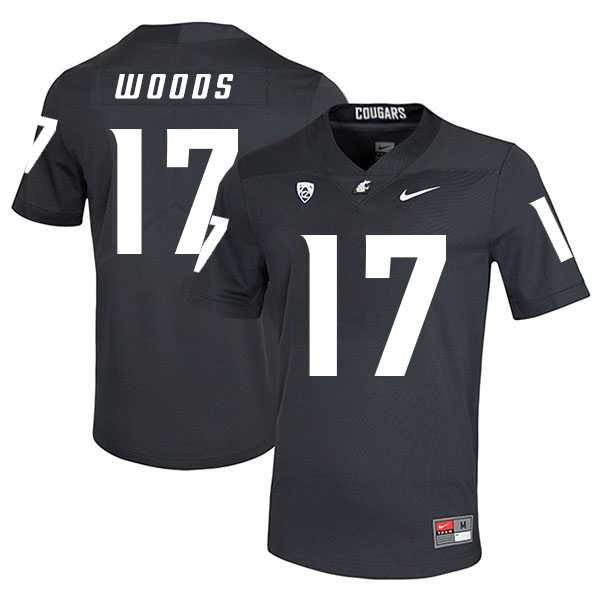 Washington State Cougars #17 Kassidy Woods Black College Football Jersey